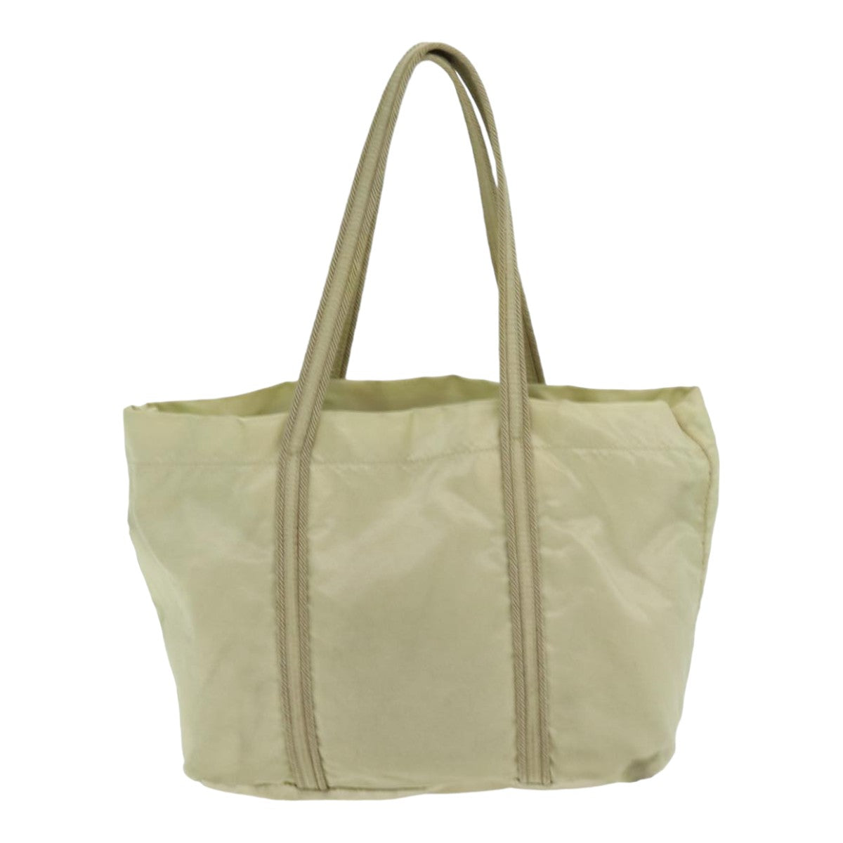 Luxury Prada Hand Bag Nylon Silver Beige  85481