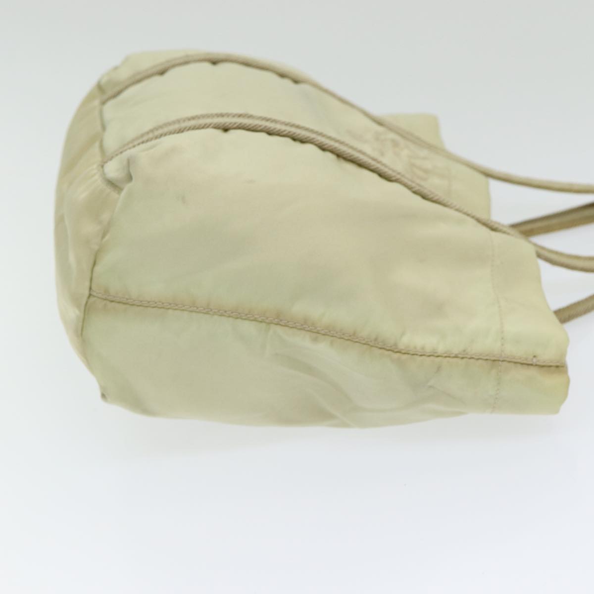Luxury Prada Hand Bag Nylon Silver Beige  85481
