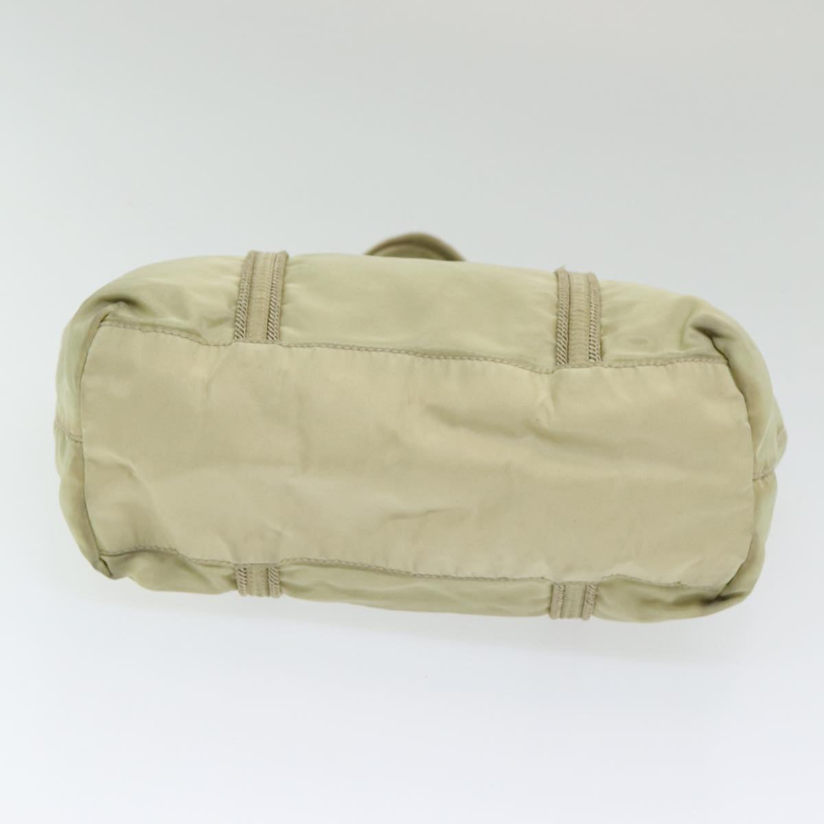 Luxury Prada Hand Bag Nylon Silver Beige  85481