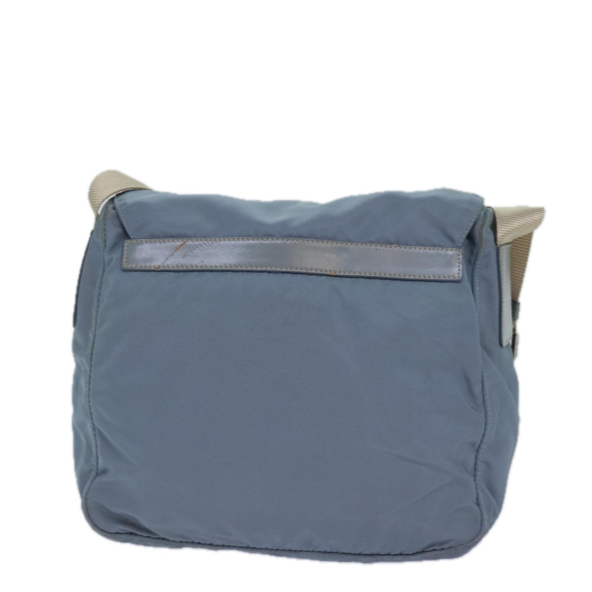 Luxury Prada Shoulder Bag Nylon Light Blue Silver  85482