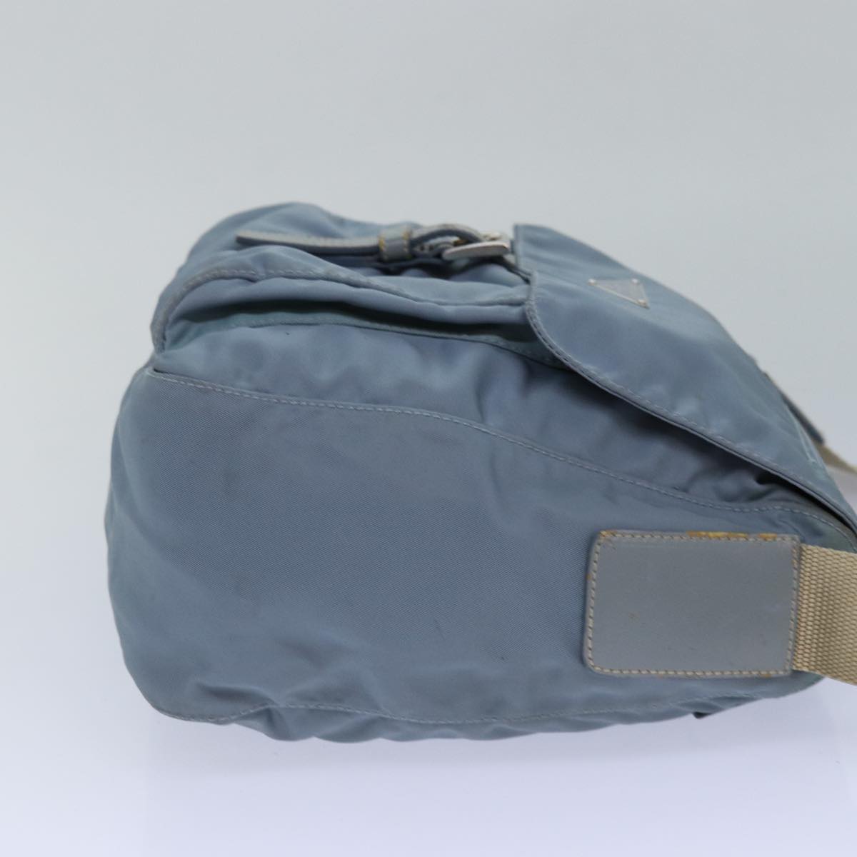 Luxury Prada Shoulder Bag Nylon Light Blue Silver  85482
