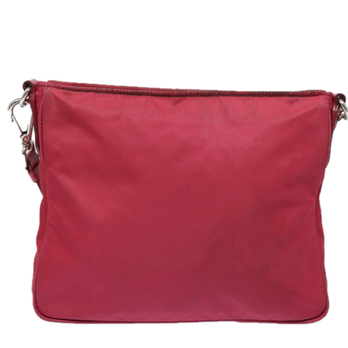 Luxury Prada Shoulder Bag Nylon Pink Silver  85537
