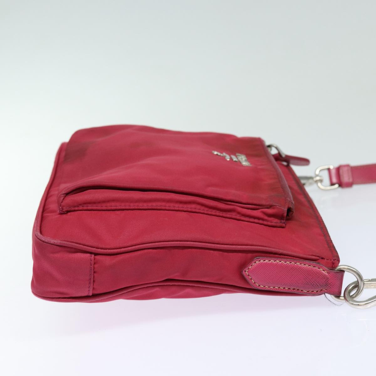 Luxury Prada Shoulder Bag Nylon Pink Silver  85537