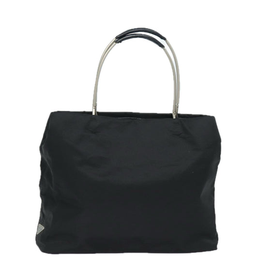 Luxury Prada Tote Bag Nylon Black Silver  85538