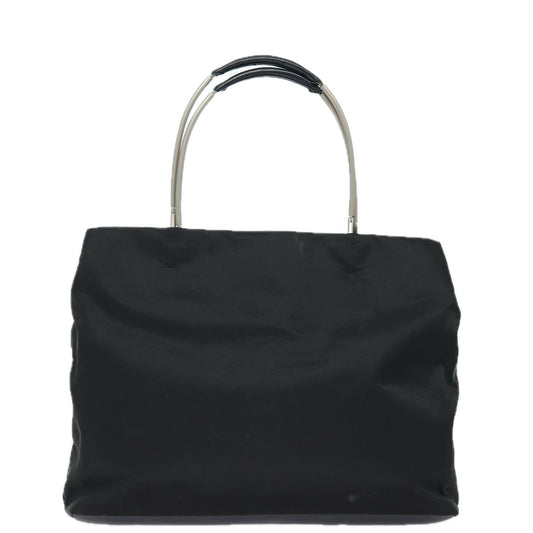 Luxury Prada Tote Bag Nylon Black Silver  85538