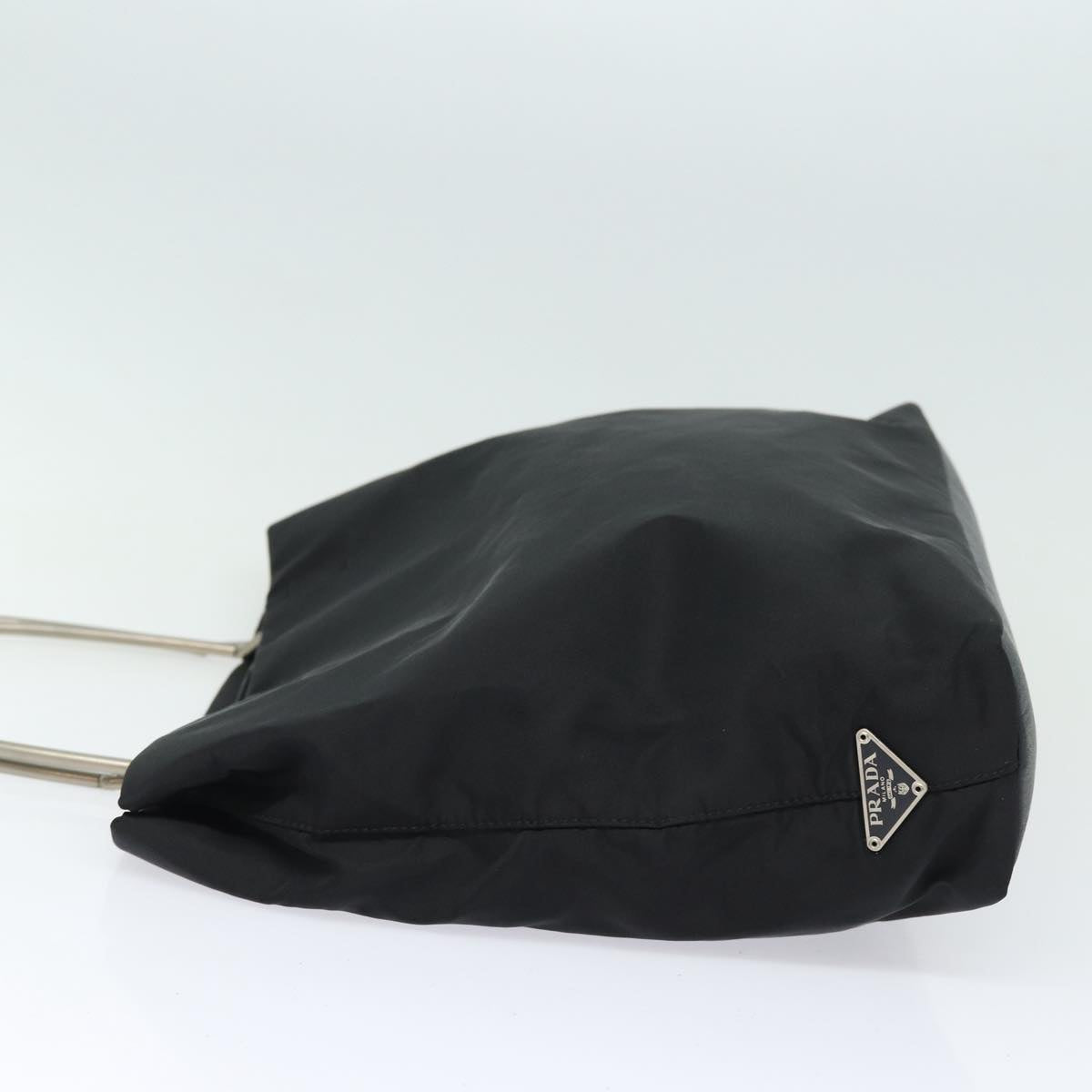 Luxury Prada Tote Bag Nylon Black Silver  85538