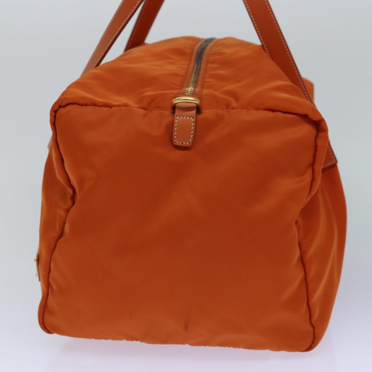 Luxury Prada Hand Bag Nylon 2way Orange Gold  85539