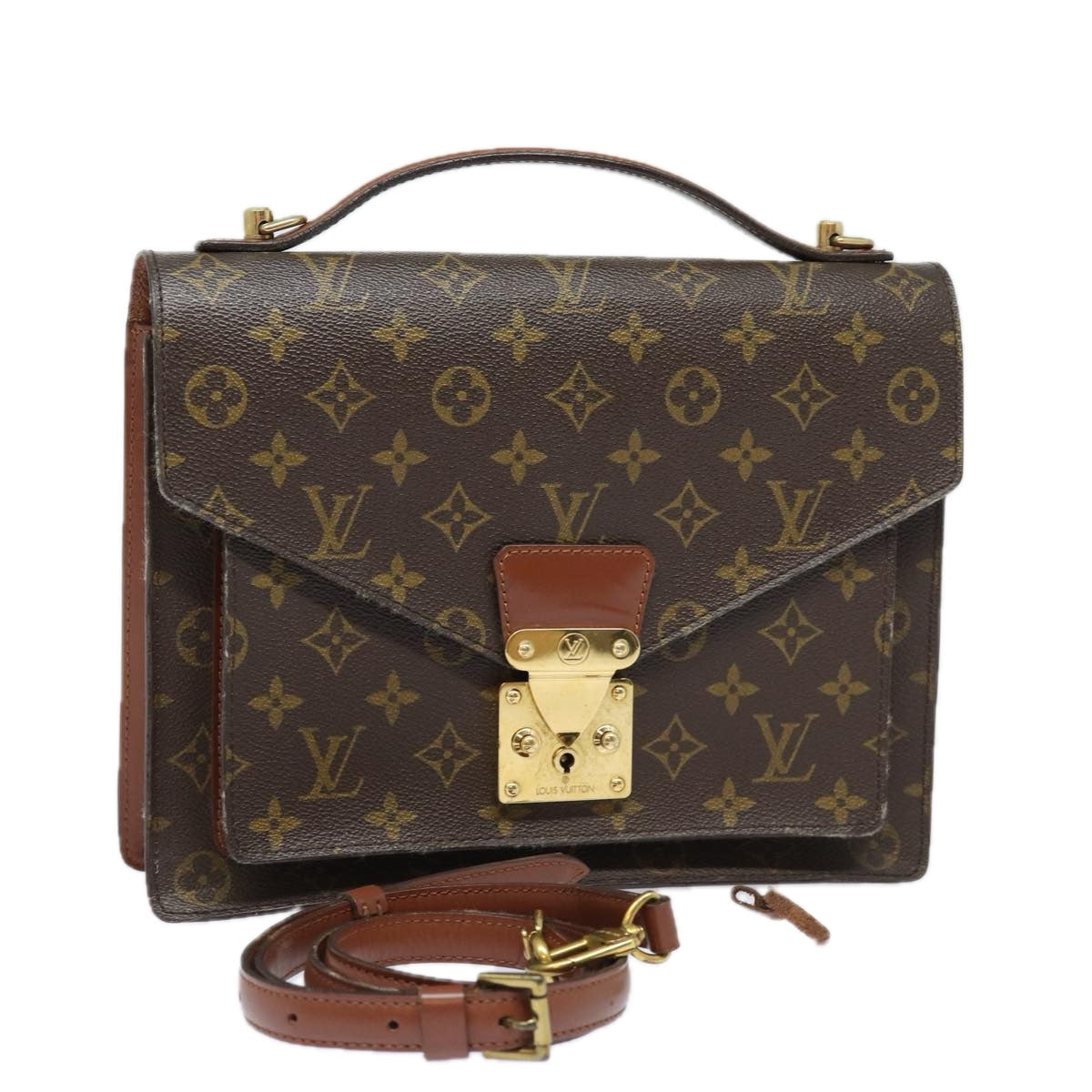 LOUIS VUITTON Monogram Monceau 28 Hand Bag 2way M51185 LV 85571