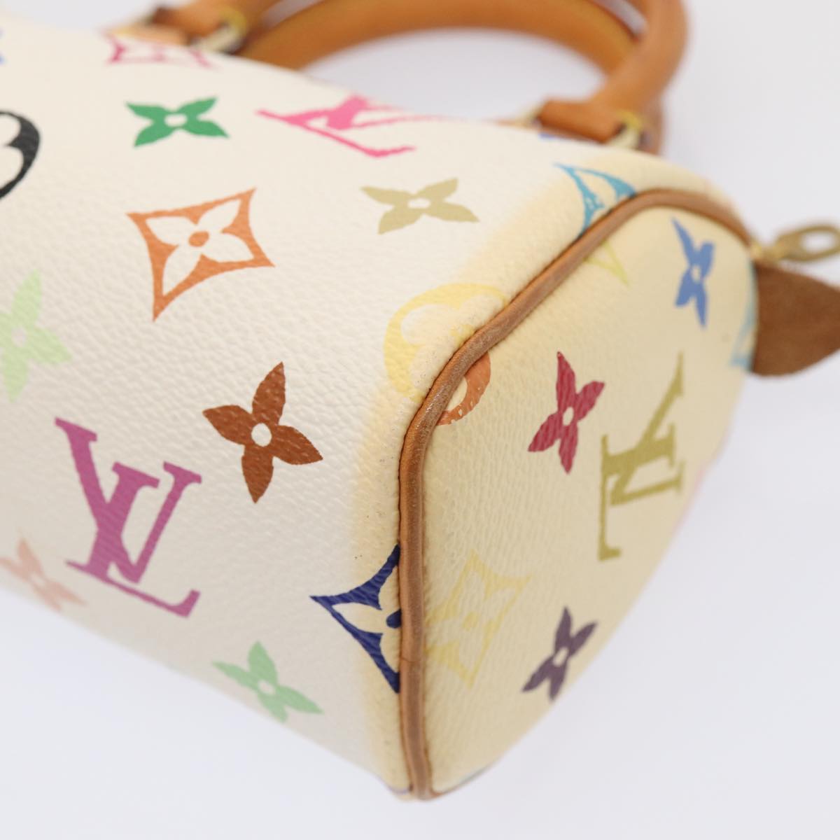 LOUIS VUITTON Monogram Multicolor Mini Speedy Hand Bag White M92645 85576