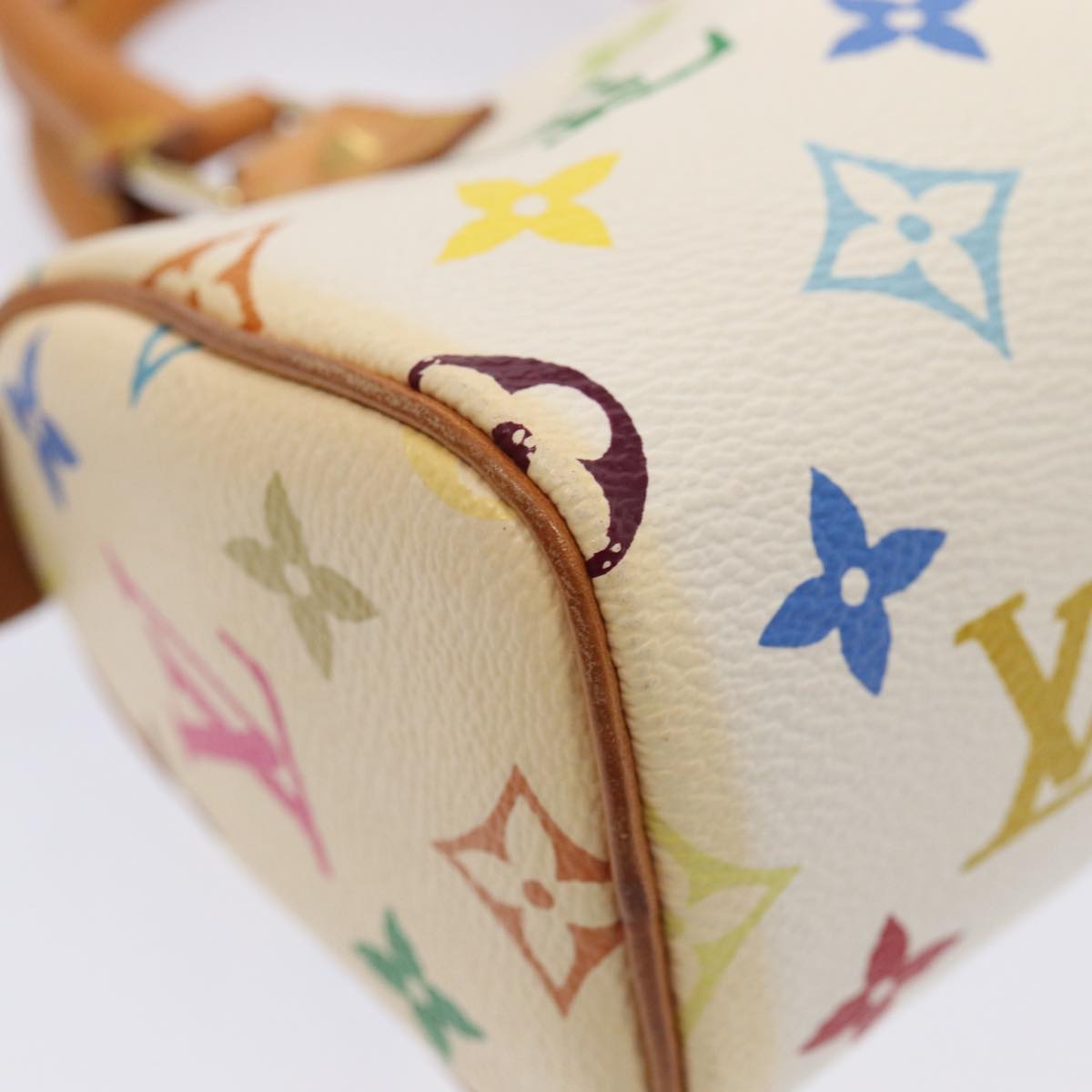 LOUIS VUITTON Monogram Multicolor Mini Speedy Hand Bag White M92645 85576
