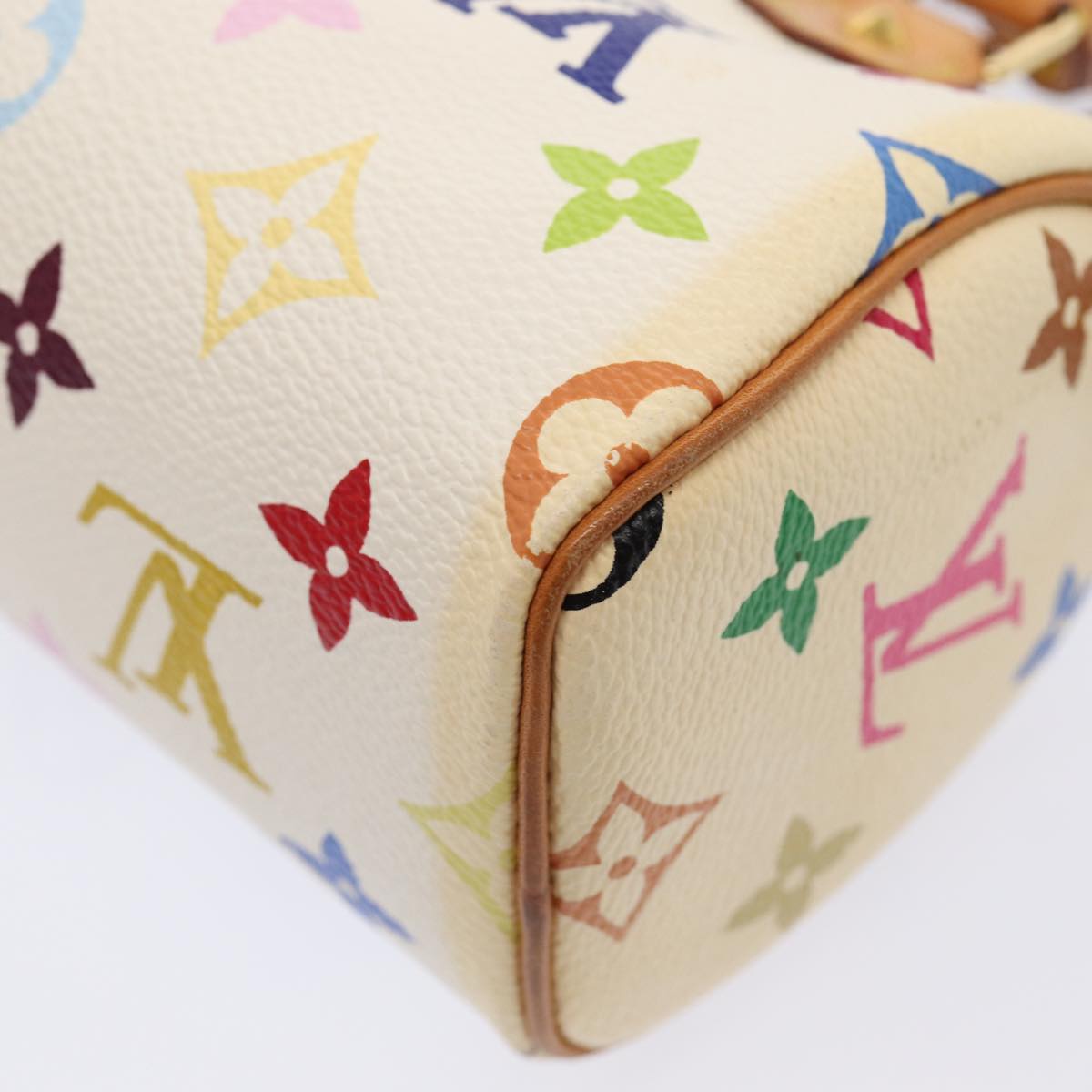 LOUIS VUITTON Monogram Multicolor Mini Speedy Hand Bag White M92645 85576