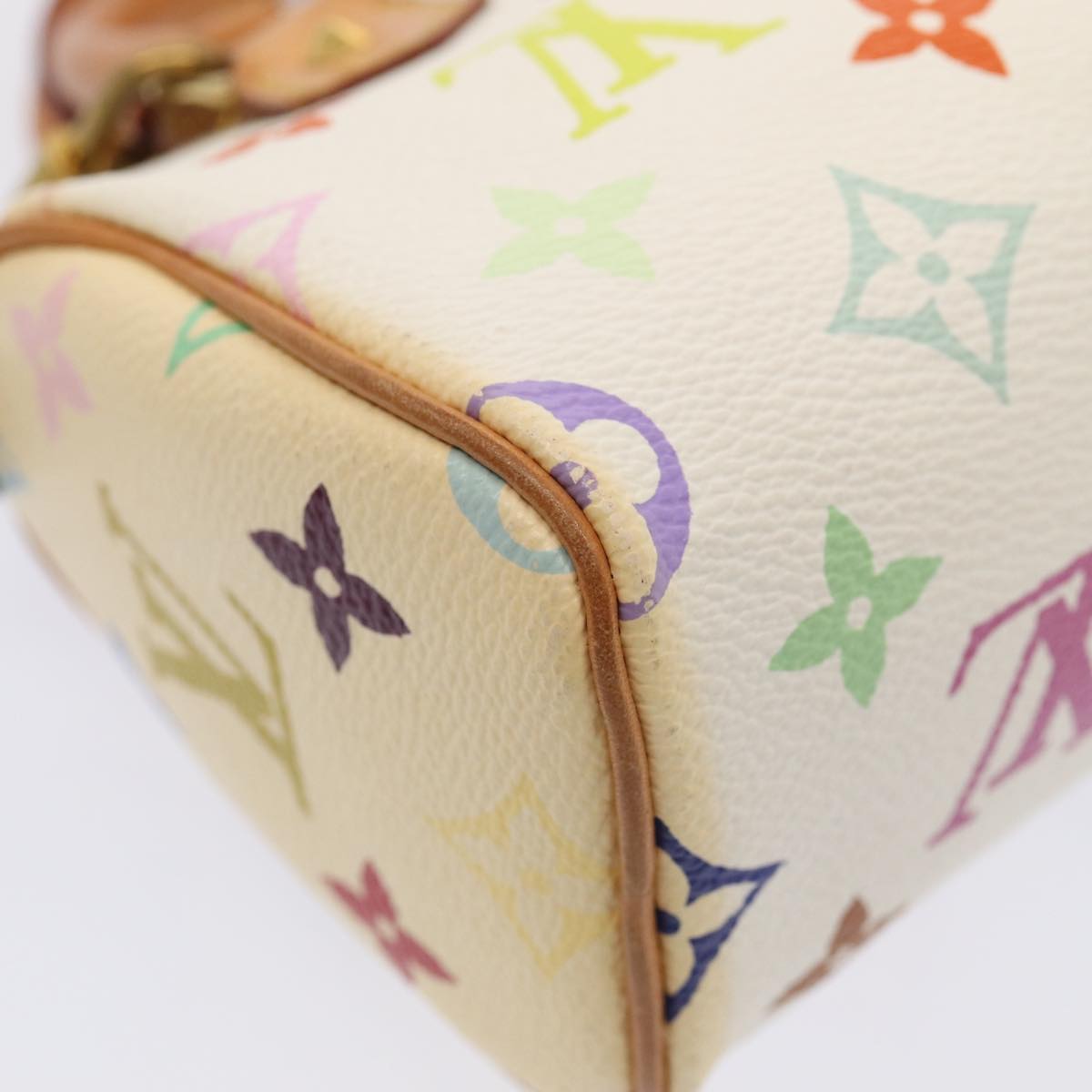 LOUIS VUITTON Monogram Multicolor Mini Speedy Hand Bag White M92645 85576