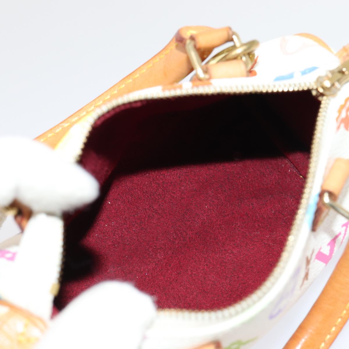 LOUIS VUITTON Monogram Multicolor Mini Speedy Hand Bag White M92645 85576