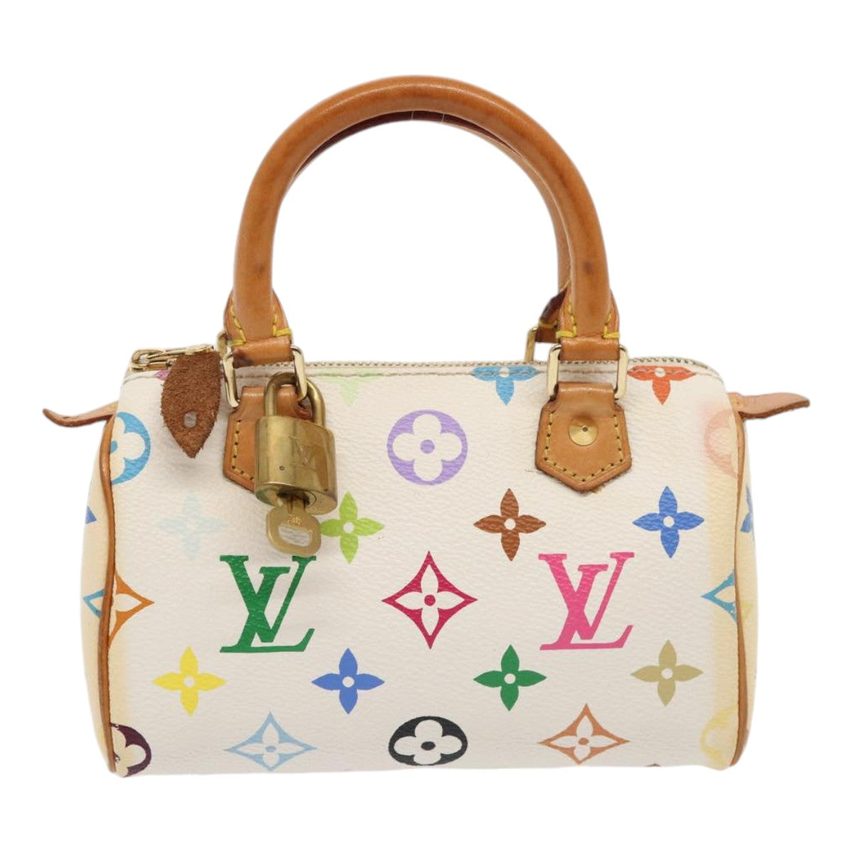 LOUIS VUITTON Monogram Multicolor Mini Speedy Hand Bag White M92645 85576