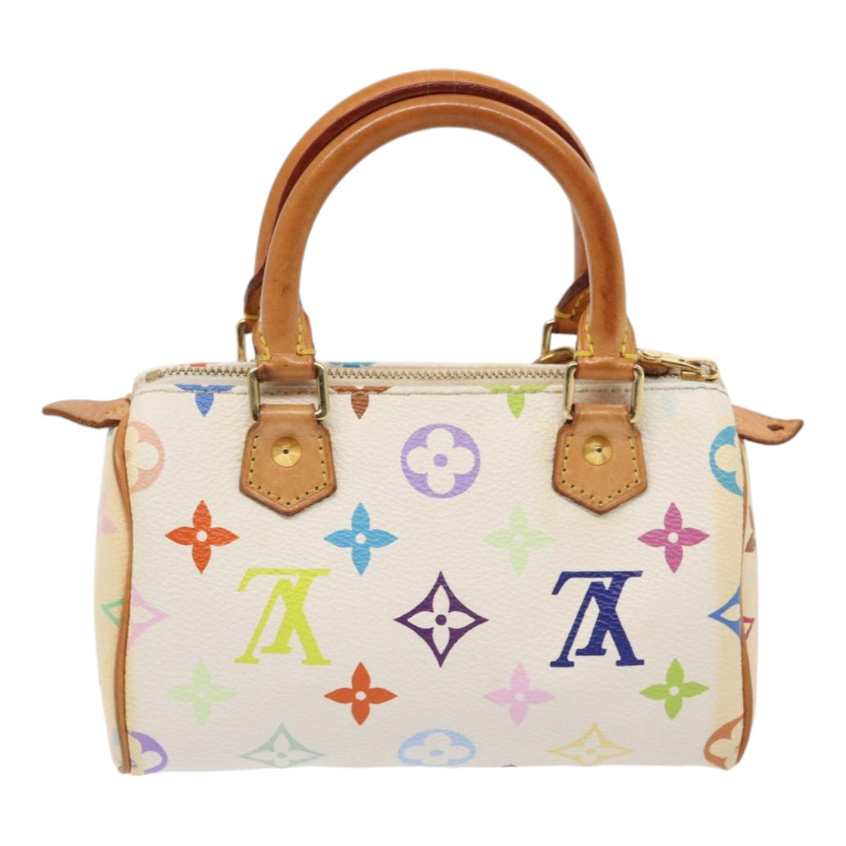 LOUIS VUITTON Monogram Multicolor Mini Speedy Hand Bag White M92645 85576