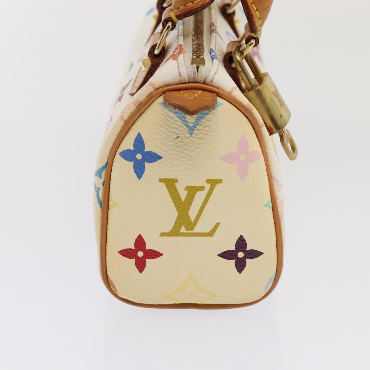 LOUIS VUITTON Monogram Multicolor Mini Speedy Hand Bag White M92645 85576