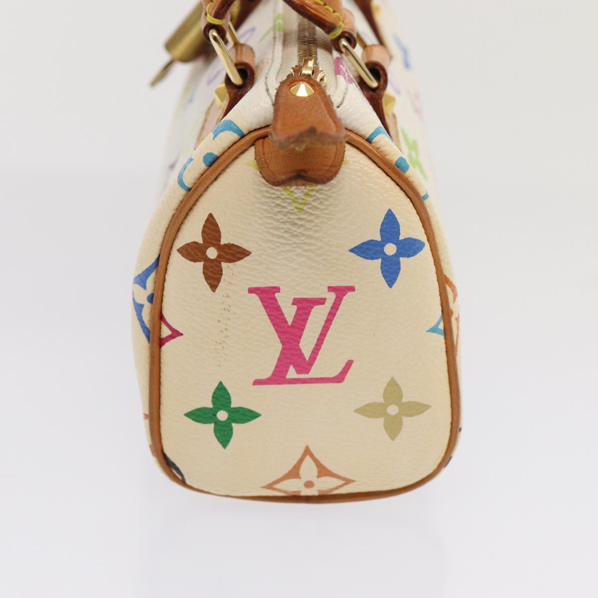 LOUIS VUITTON Monogram Multicolor Mini Speedy Hand Bag White M92645 85576