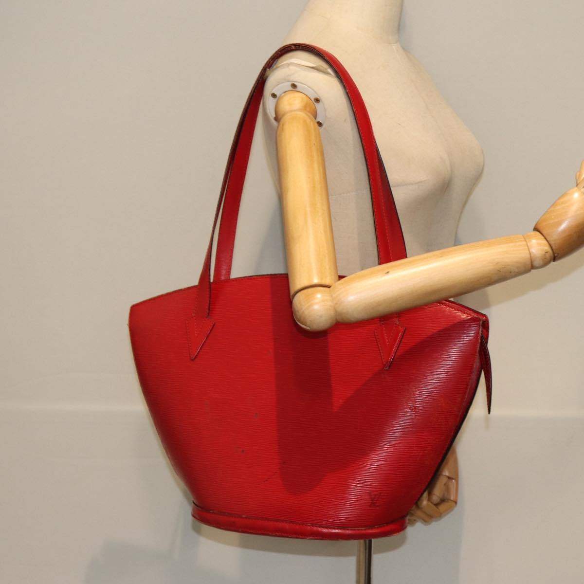 LOUIS VUITTON Epi Saint Jacques Shopping Shoulder Bag Red M52277 LV 85589