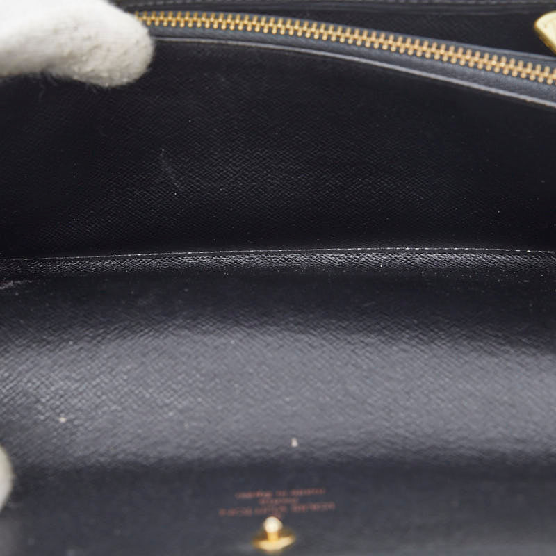 Louis Vuitton Epi Pochette Portemoney Credity Long Wallet M63572 Noneir Black Leather  Louis Vuitton