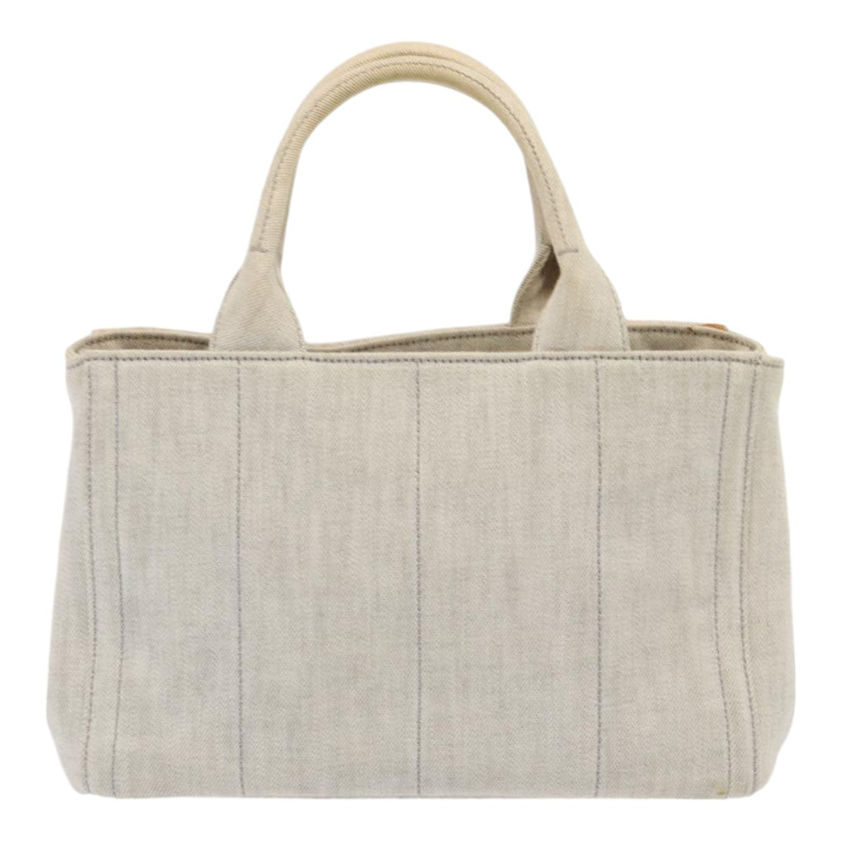 Luxury Prada Bijoux Canapa PM Hand Bag Canvas 2way Gray Silver  85622