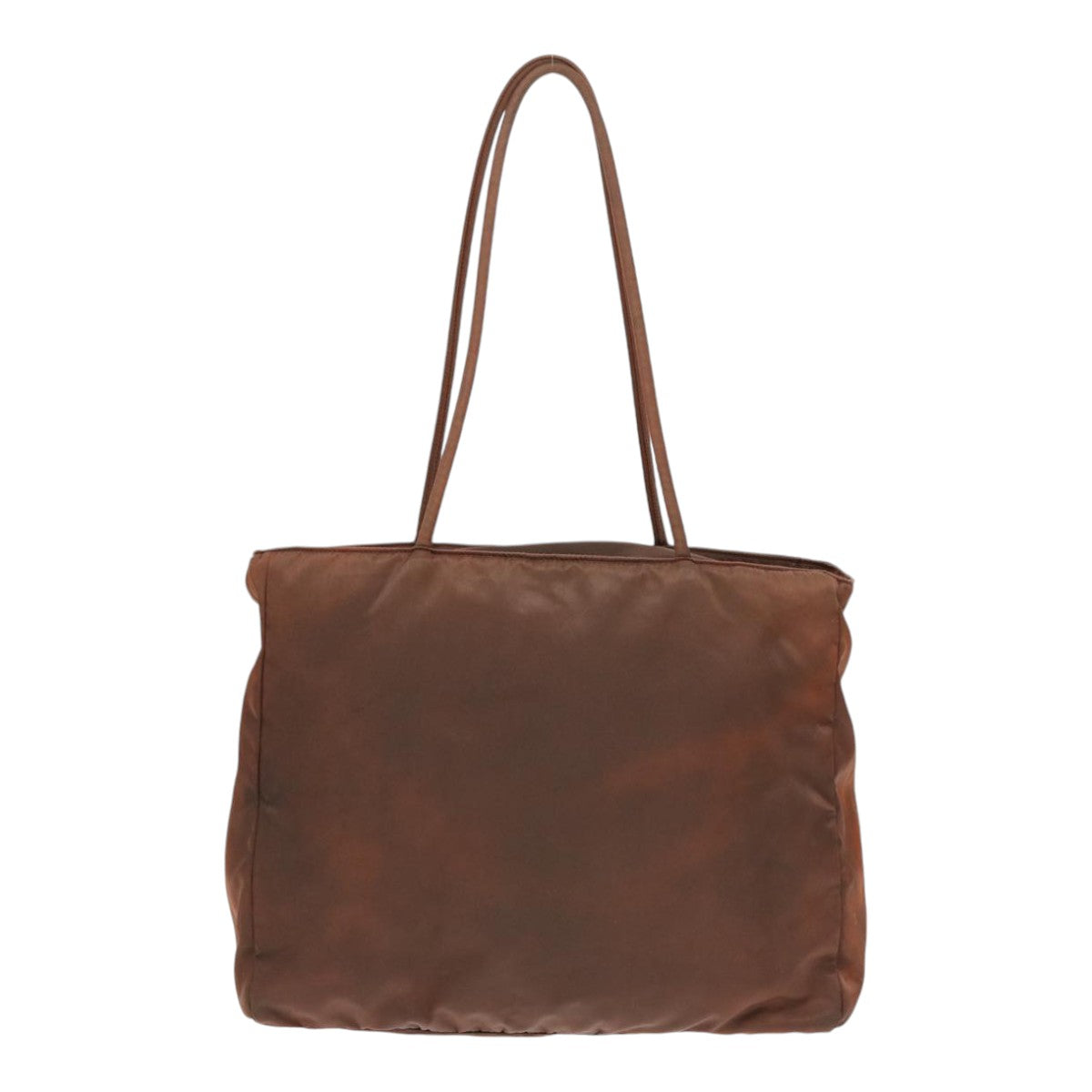 Luxury Prada Tote Bag Nylon Brown Silver  85628