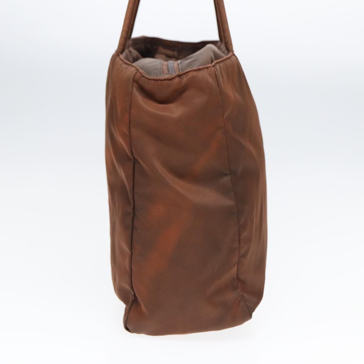 Luxury Prada Tote Bag Nylon Brown Silver  85628
