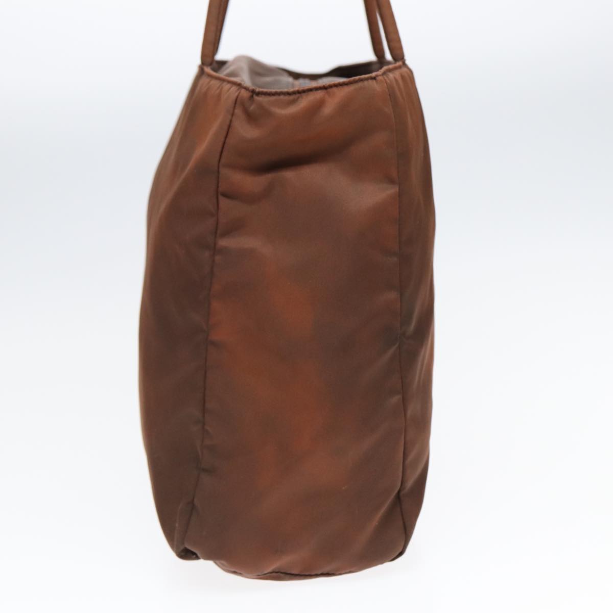Luxury Prada Tote Bag Nylon Brown Silver  85628