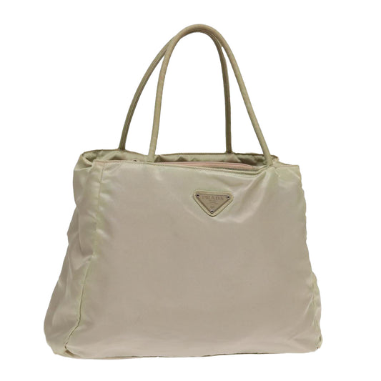 Luxury Prada Tote Bag Nylon Silver Cream  85629