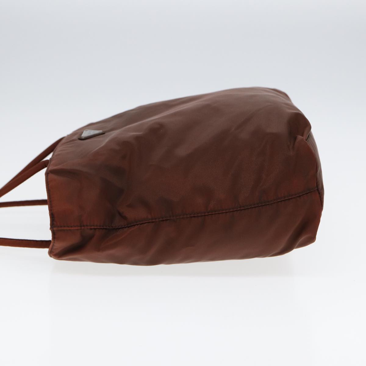Luxury Prada Tote Bag Nylon Brown Silver  85631