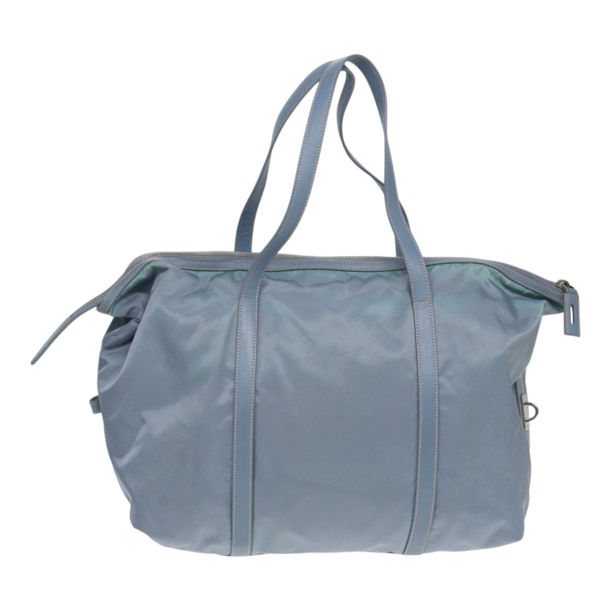 Luxury Prada Tote Bag Nylon Light Blue Silver  85637