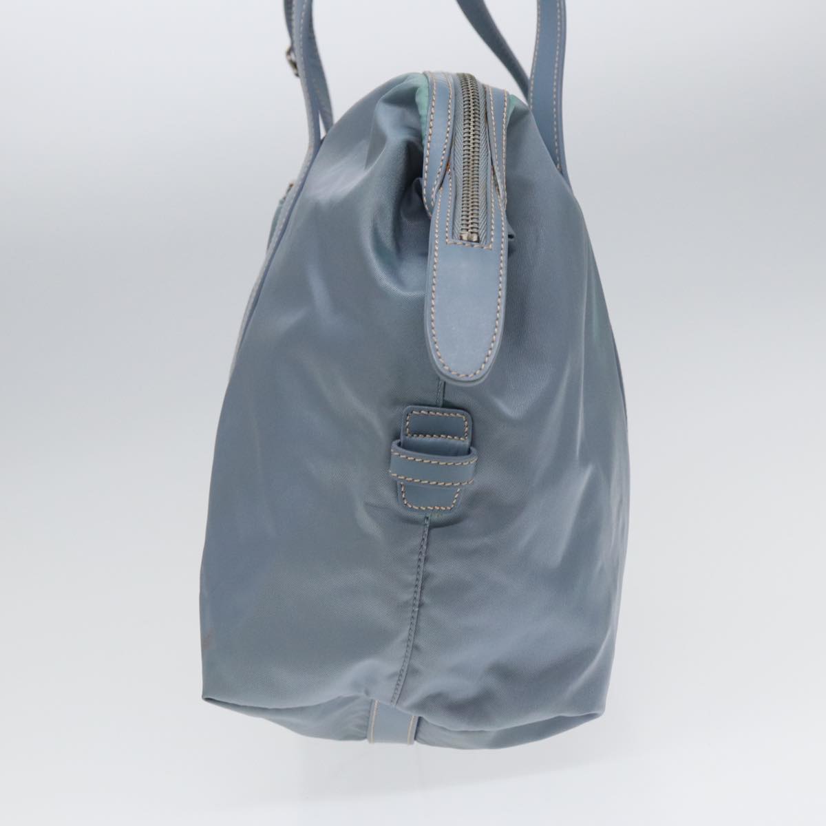 Luxury Prada Tote Bag Nylon Light Blue Silver  85637