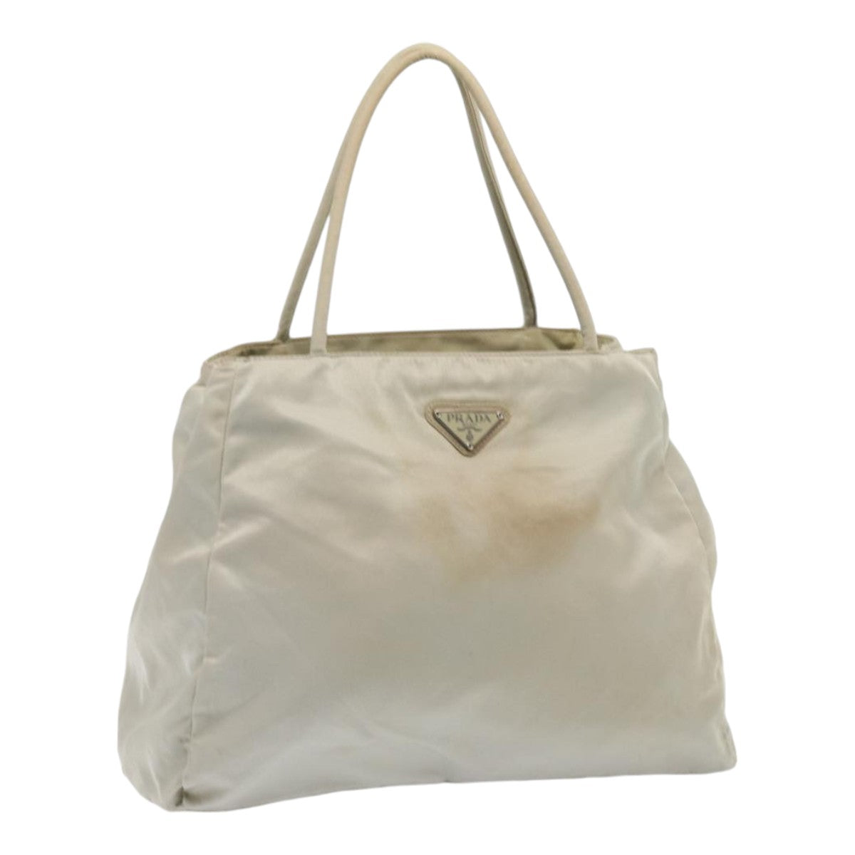 Luxury Prada Tote Bag Nylon Ivory Silver  85638