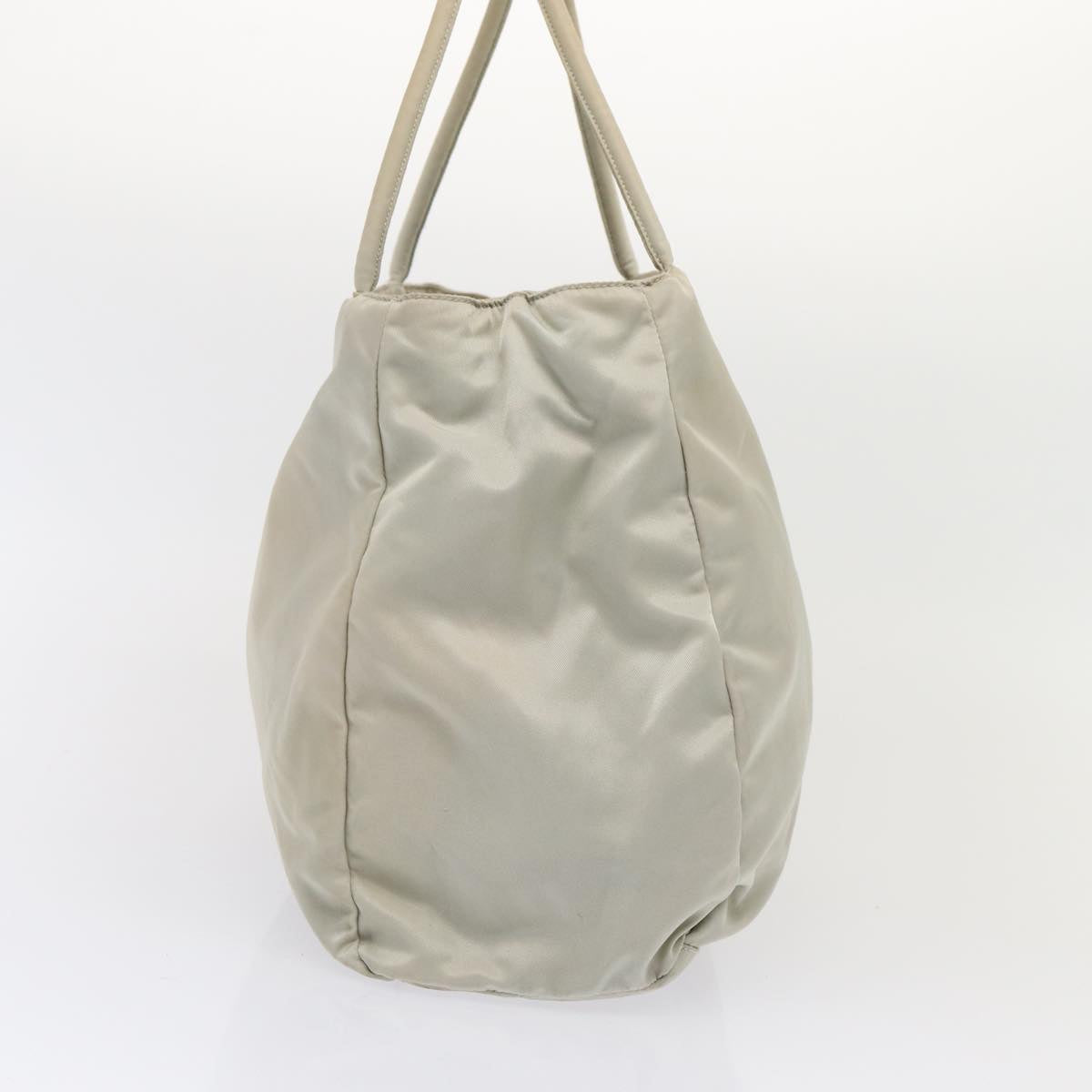 Luxury Prada Tote Bag Nylon Ivory Silver  85638