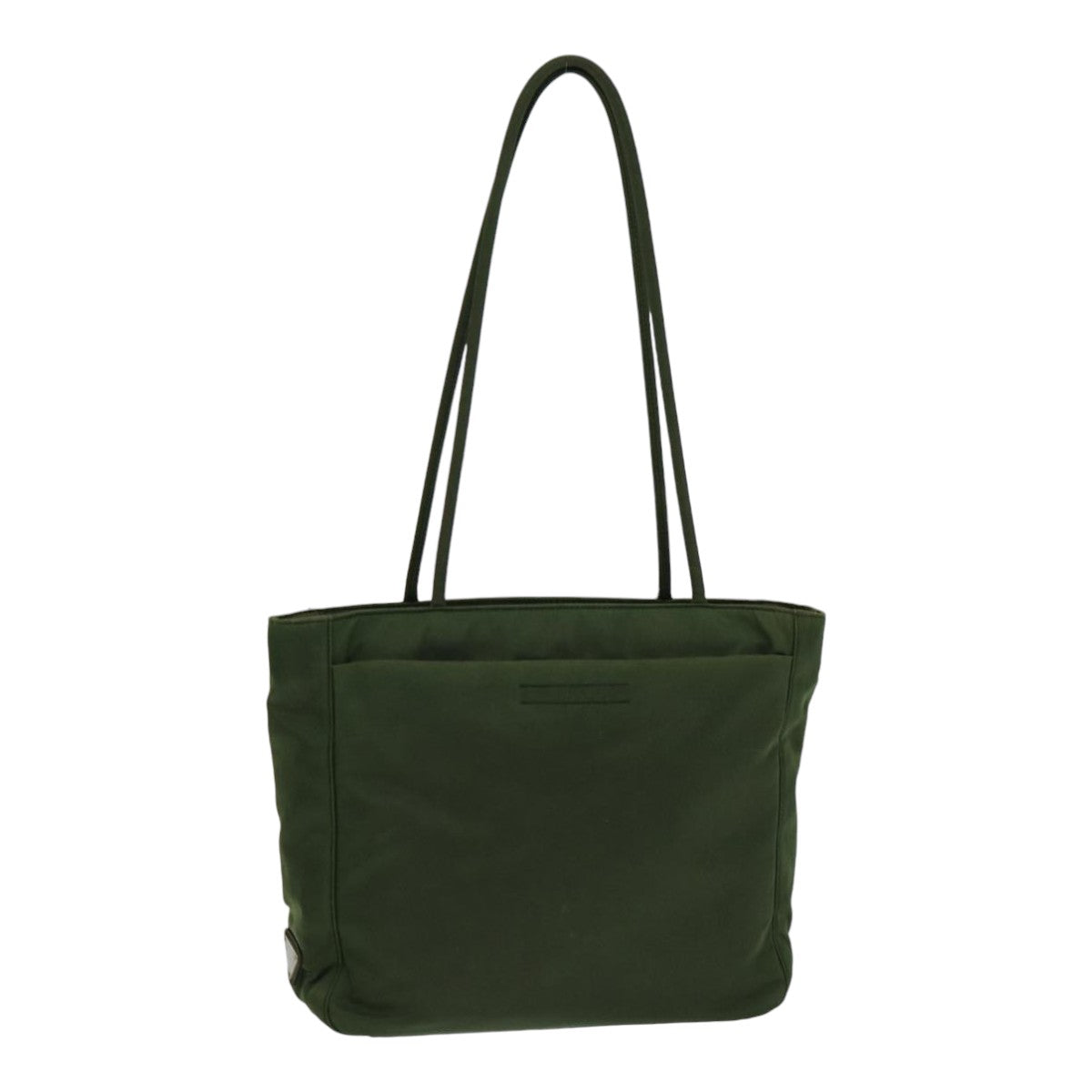 Luxury Prada Tote Bag Nylon Khaki Silver  85640