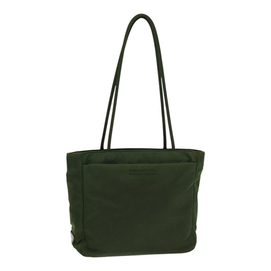 Luxury Prada Tote Bag Nylon Khaki Silver  85640
