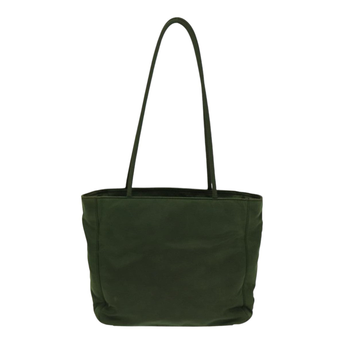 Luxury Prada Tote Bag Nylon Khaki Silver  85640