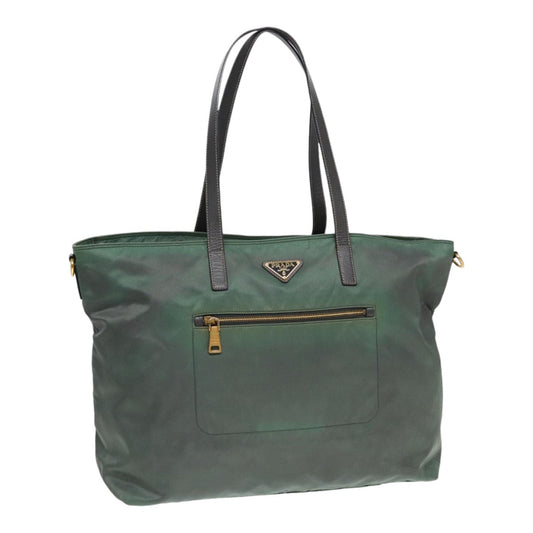 Luxury Prada Tote Bag Nylon Khaki Gold  85641