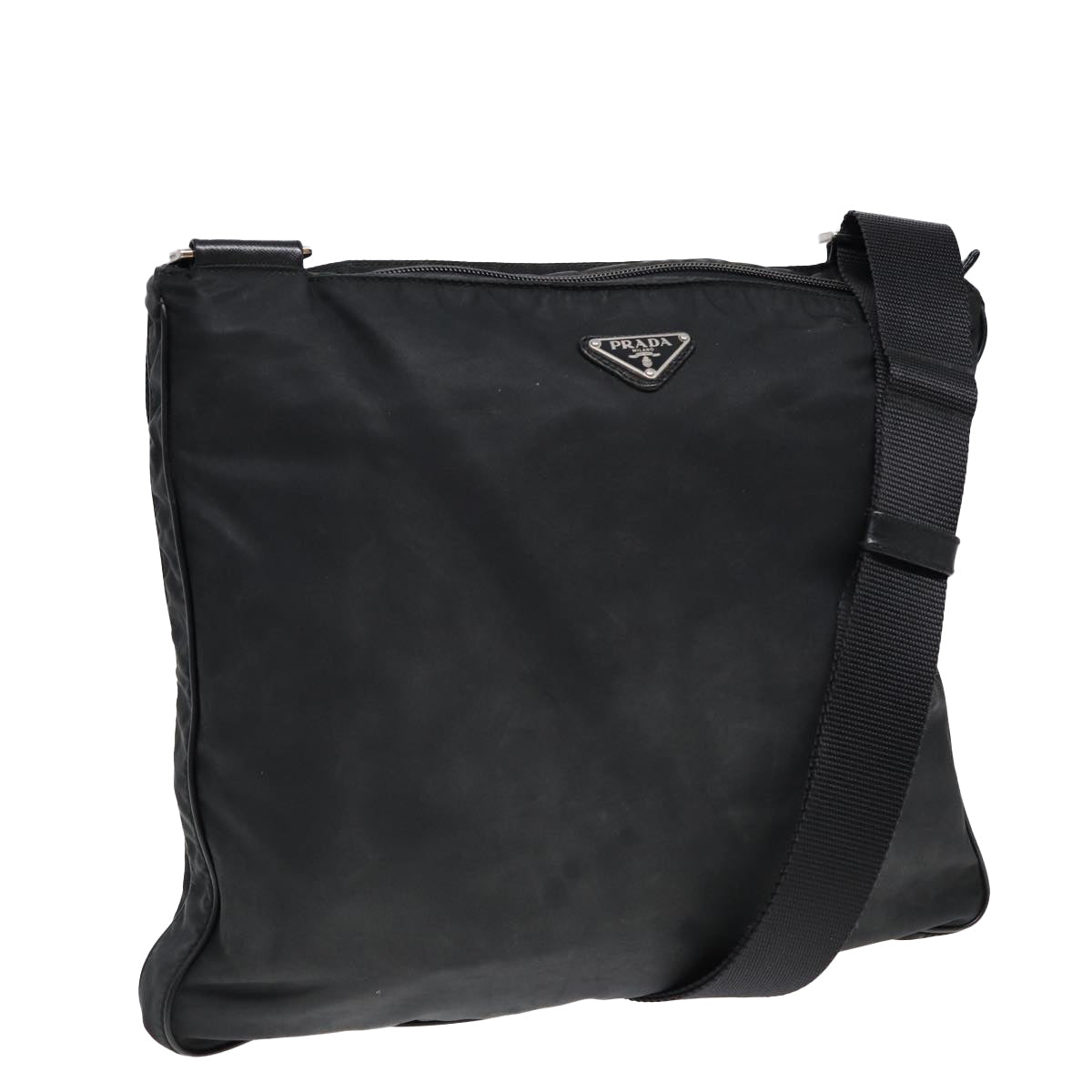 Luxury Prada Shoulder Bag Nylon Black Silver  85651