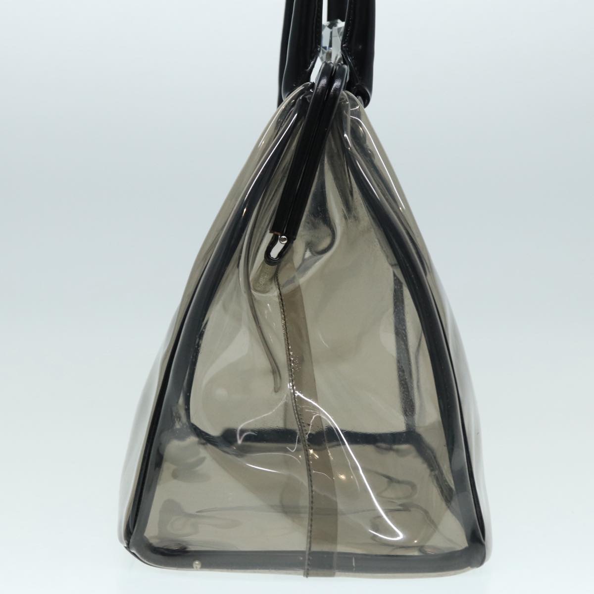 Luxury Prada Hand Bag Vinyl Clear Silver  85672A