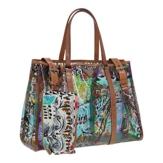 Luxury Prada Tote Bag Vinyl Clear Silver BR2515  85702