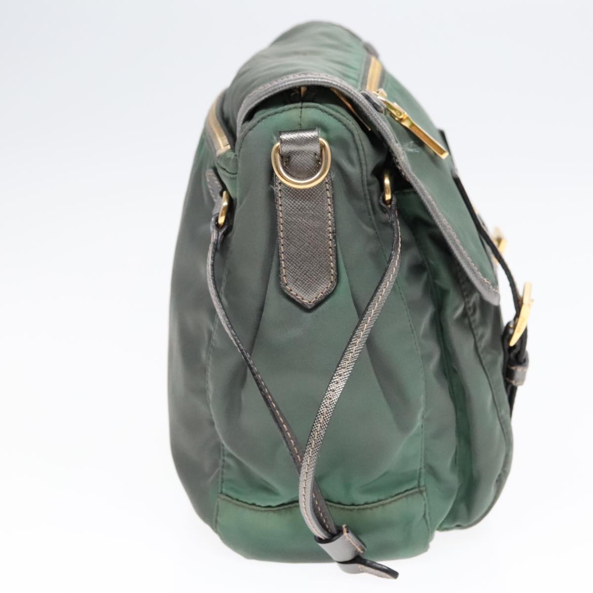 Luxury Prada Shoulder Bag Nylon Green Gold  85711