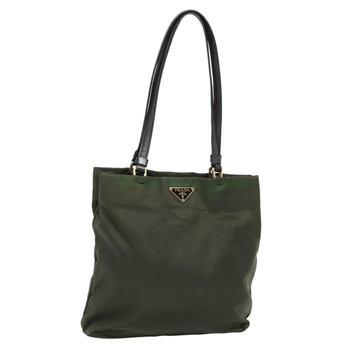 Luxury Prada Shoulder Bag Nylon Khaki Gold  85712