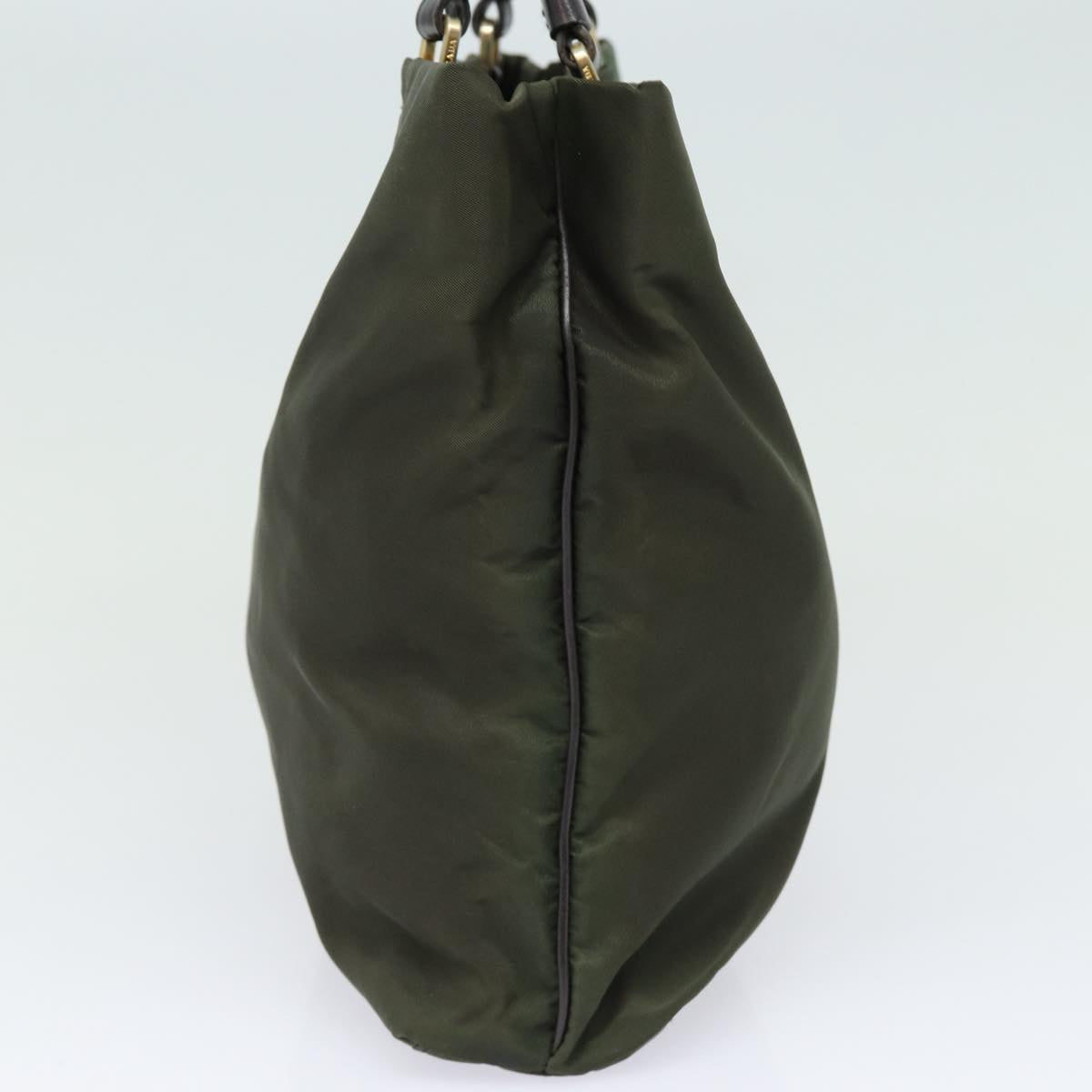 Luxury Prada Shoulder Bag Nylon Khaki Gold  85712