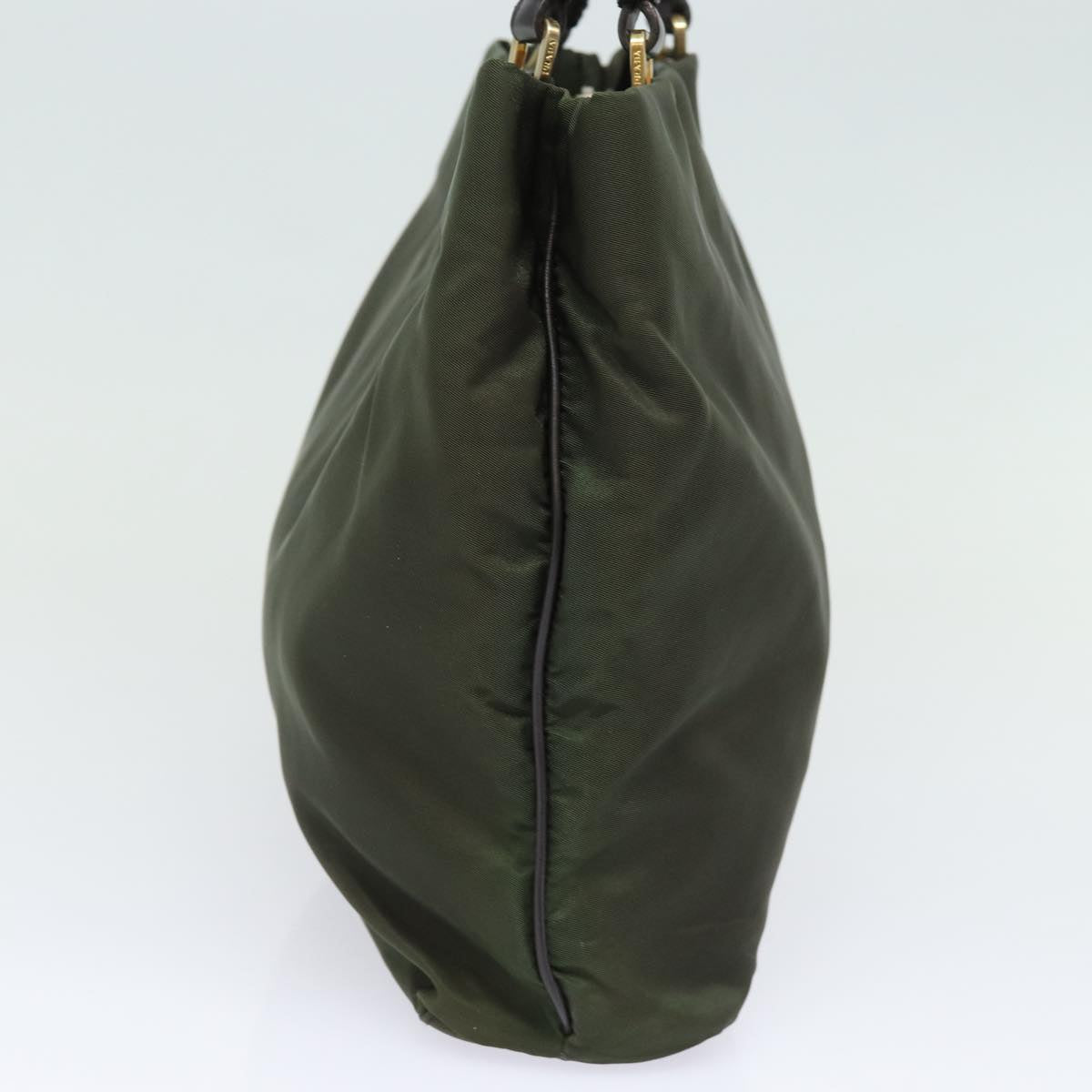 Luxury Prada Shoulder Bag Nylon Khaki Gold  85712