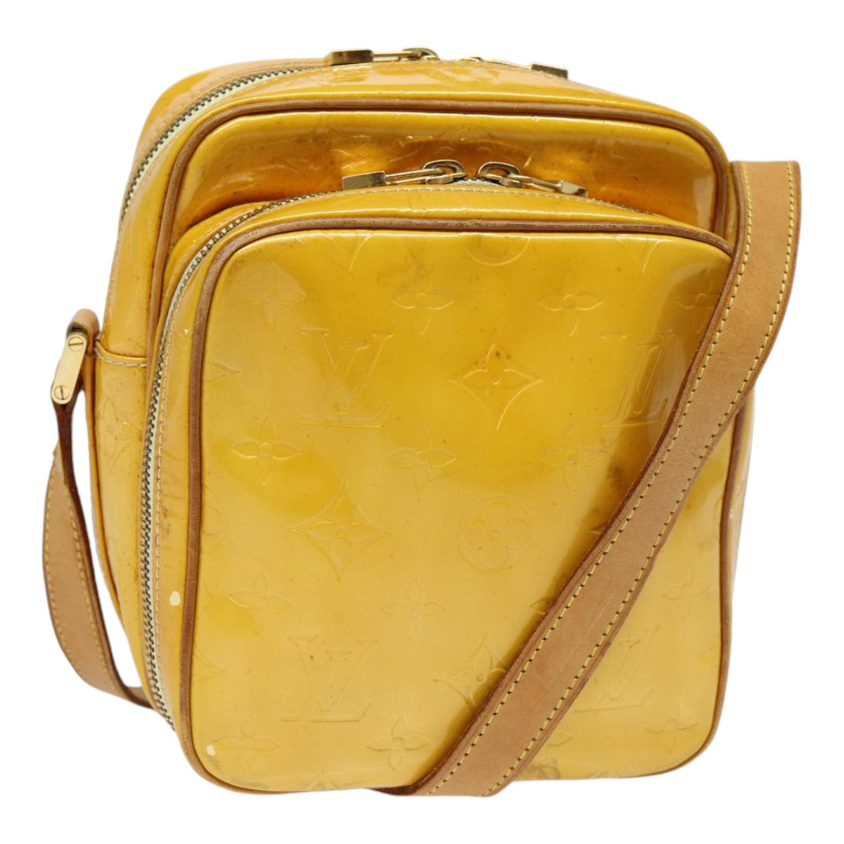 LOUIS VUITTON Monogram Vernis Wooster Shoulder Bag Yellow M91075 LV 85730