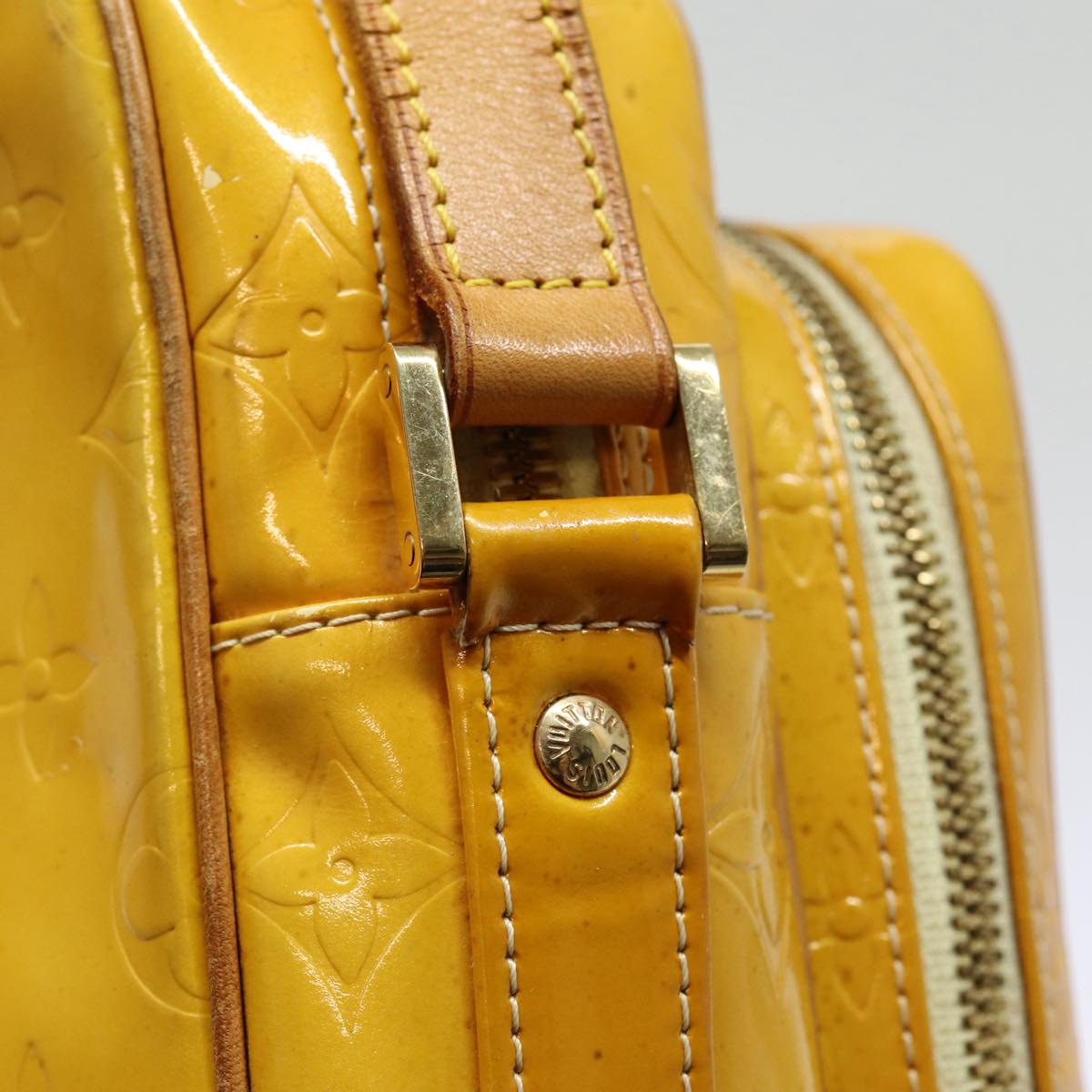 LOUIS VUITTON Monogram Vernis Wooster Shoulder Bag Yellow M91075 LV 85730