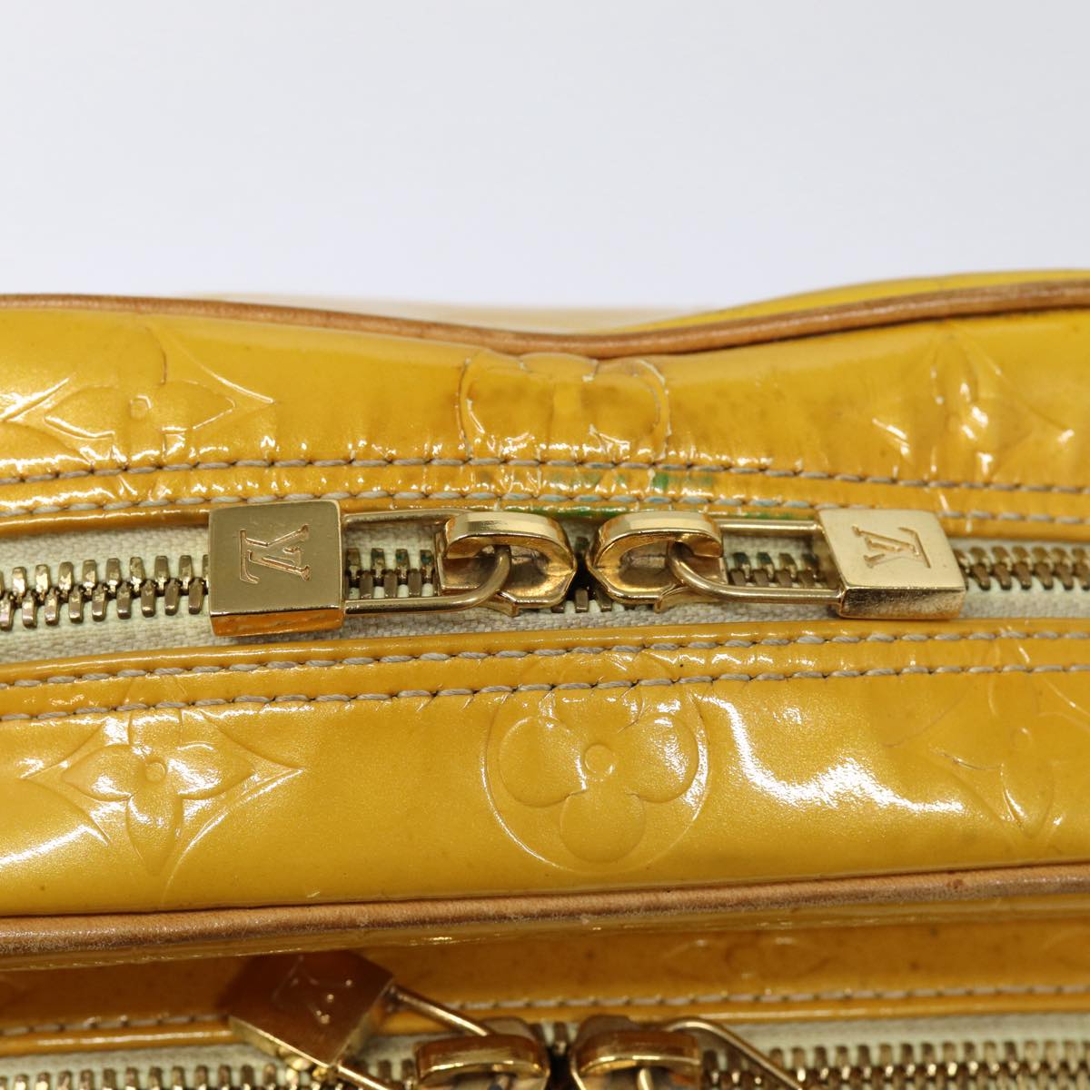 LOUIS VUITTON Monogram Vernis Wooster Shoulder Bag Yellow M91075 LV 85730