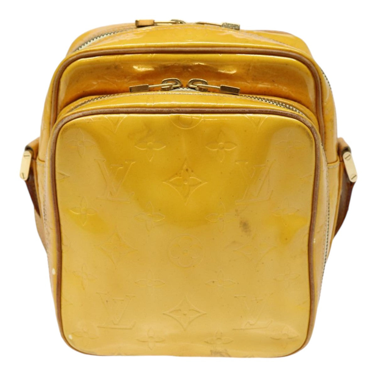 LOUIS VUITTON Monogram Vernis Wooster Shoulder Bag Yellow M91075 LV 85730