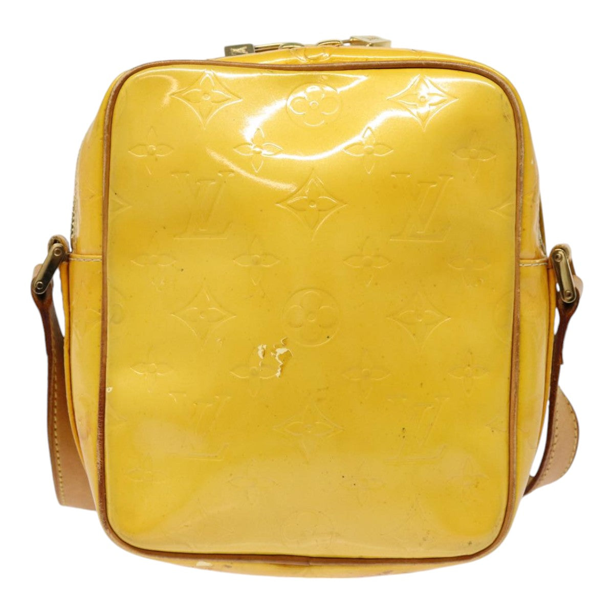 LOUIS VUITTON Monogram Vernis Wooster Shoulder Bag Yellow M91075 LV 85730