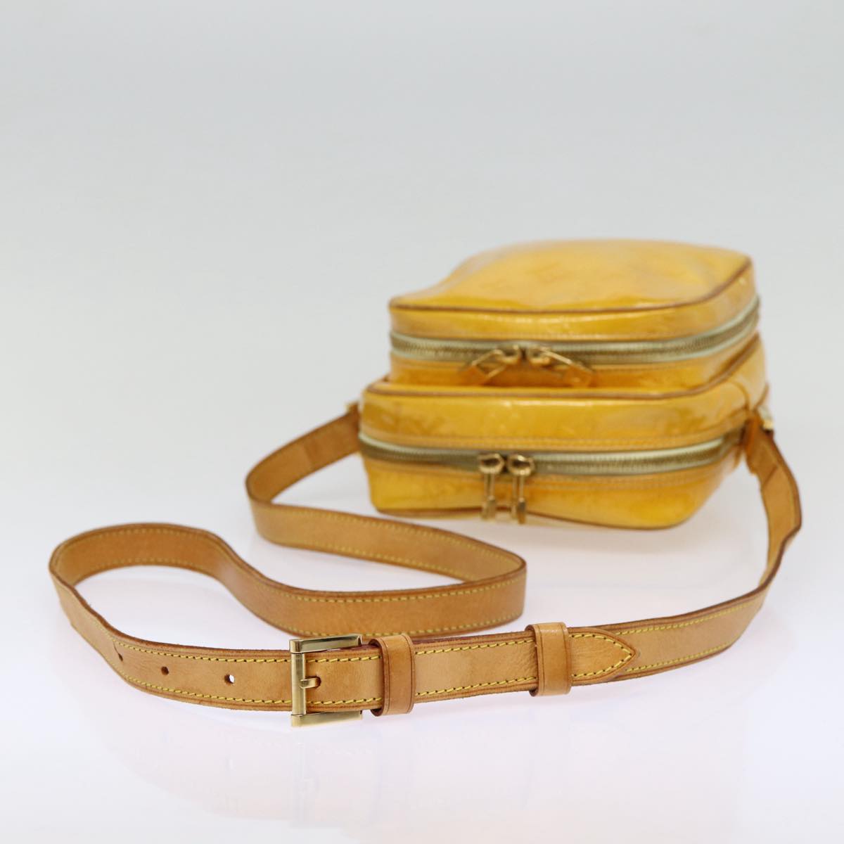 LOUIS VUITTON Monogram Vernis Wooster Shoulder Bag Yellow M91075 LV 85730